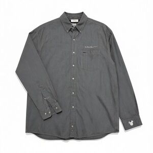 😎Vintage Disney Checkered Mickey Logo Casual Button Down Shirt-90’s tag